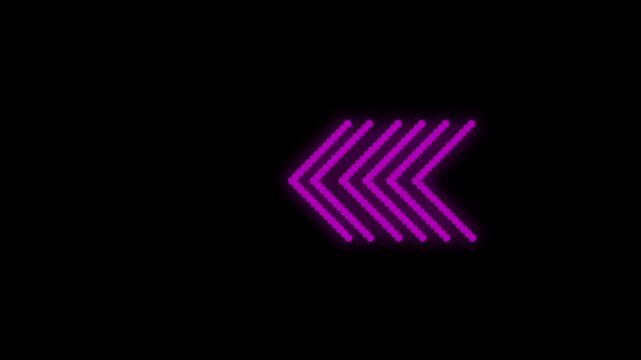 Left Minimal arrow icon animation, smooth motion graphic arrow, continuous loop animated pointer for interface and media projects