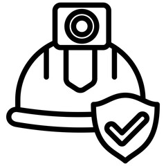 Helmet Outline Icon Mini Illustration, Use For Modern Concept, Print, Ui, Ux Kit, Web And App Development. Vector Related To Firefighter, Rescue And More