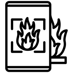 Fire Monitor Outline Icon Mini Illustration, Use For Modern Concept, Print, Ui, Ux Kit, Web And App Development. Vector Related To Firefighter, Rescue And More