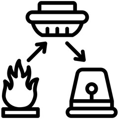 Siren Outline Icon Mini Illustration, Use For Modern Concept, Print, Ui, Ux Kit, Web And App Development. Vector Related To Firefighter, Rescue And More