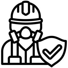 Safety Gear Outline Icon Mini Illustration, Use For Modern Concept, Print, Ui, Ux Kit, Web And App Development. Vector Related To Firefighter, Rescue And More