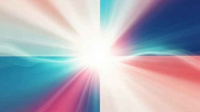 Abstract explosion of light with vibrant color quadrants
