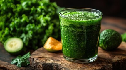 glass of fresh green smoothie