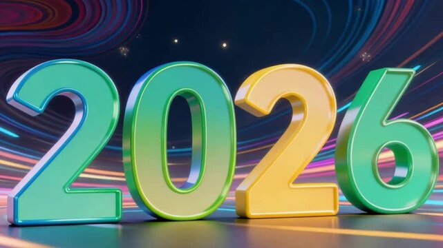 2026 text in 3D style