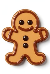 Obraz premium gingerbread cookie 3d rendering isolated on white background cartoon plastic style icon