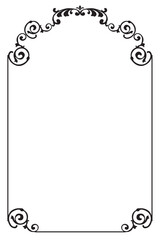 Elegant Black Floral Arch Frame for Certificate or Document. 115