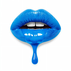Fototapeta premium blue lips with a smile