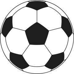 Fototapeta premium Classic black and white soccer ball graphic illustration.
