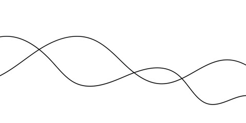 abstract creative minimalist two black wave line design.