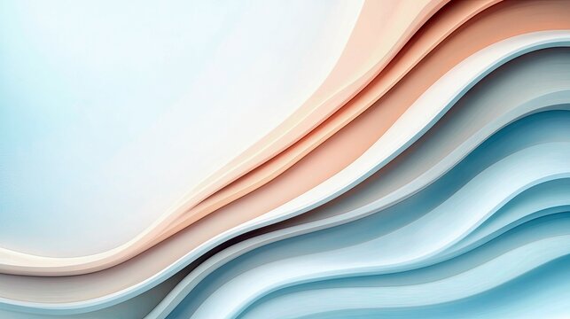 An abstract image featuring layered wavy lines in pastel colors, creating a modern and elegant design. The composition evokes a sense of fluidity and calm.