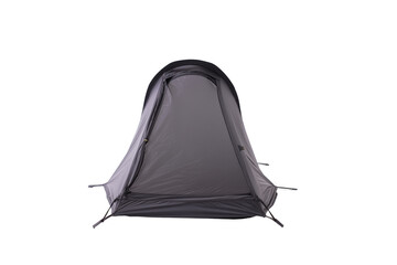 Modern dome-shaped camping tent with sleek minimalist design on transparent background