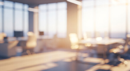 Soft focus view of a bright modern office interior