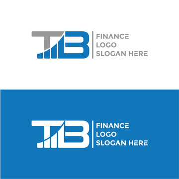 Letter TB Logo Design on Financial Chart Vector Template