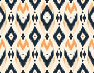 Vibrant Geometric Ikat Textile Design