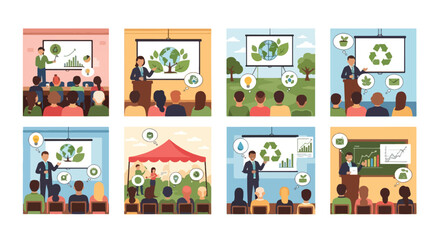 Sustainability presentations and eco-friendly concepts