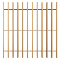 Close-up of wooden lattice structure with transparent background