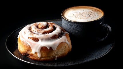 Cozy Cappuccino and Cinnamon Roll / 居心地の良いカプチーノとシナモンロール