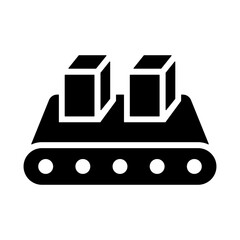 Conveyor Belt Icon - Solid Black