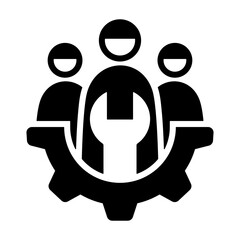 Maintenance Crew Icon - Solid Black