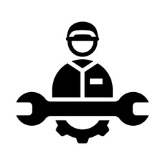 Technician Icon - Solid Black