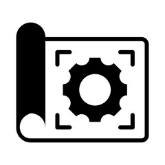 Blueprint Icon - Solid Black