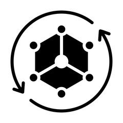 Simulation Icon - Solid Black