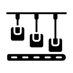 Production Output Icon -Solid Black