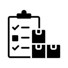 Inventory Check Icon - Solid Black