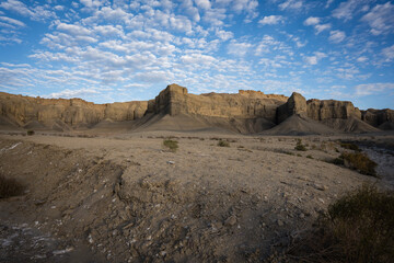Layered desert hills at sunrise in Utah, United States