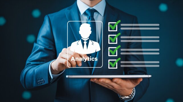 Boost business insights with analytics presented by professional businessman