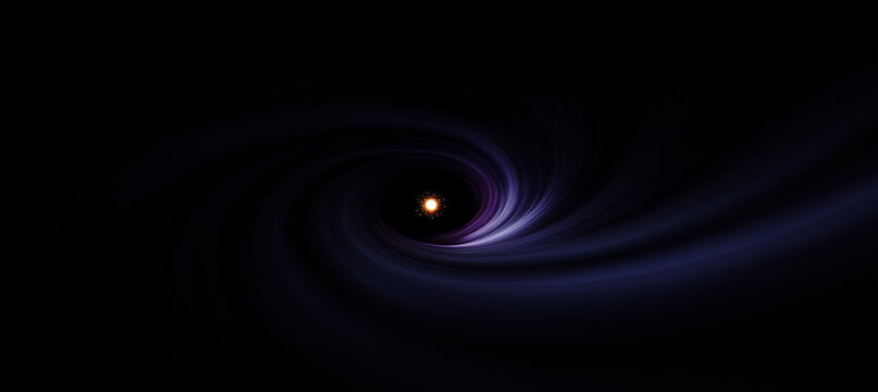 A digital rendering of a glowing celestial body surrounded by swirling dark matter