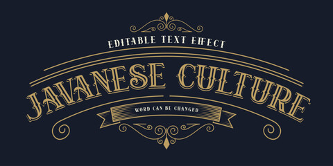 Vintage Decorative Text Effect: Javanese Culture Typography Design