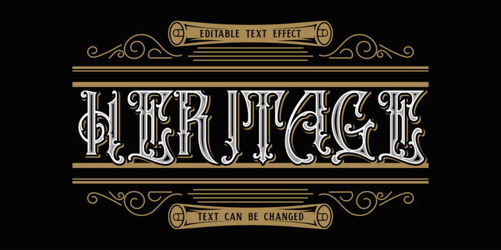 Vintage Western Decorative Text Effect "Heritage"