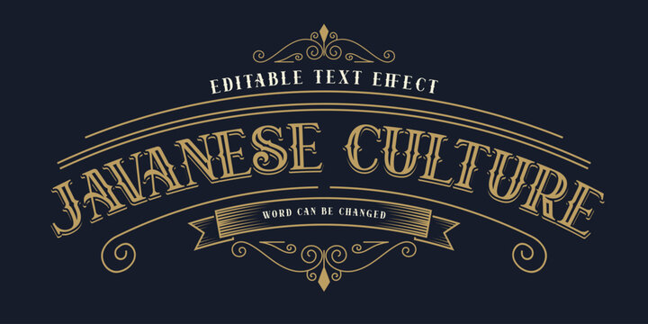 Vintage Decorative Text Effect: Javanese Culture Typography Design