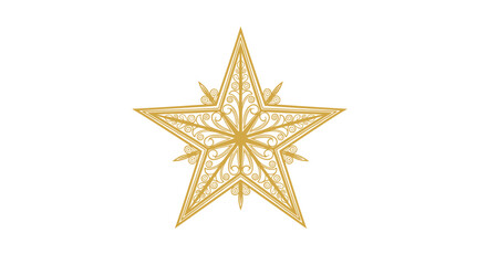 Obraz premium Ornate golden Christmas star ornament for luxury holiday greeting card or religious invitation