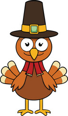 Funny cartoon cowboy character wearing a cute black sombrero hat illustration vector