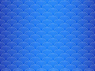 Fototapeta premium Geometric wave pattern in deep blue tones. Clean, modern, and elegant seamless design suitable for fabric, packaging, backgrounds, and Japanese-inspired projects.