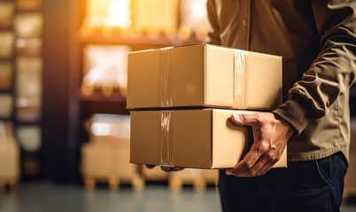 物流　商品　段ボール箱