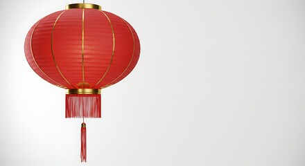 Red paper lantern against white background festive holiday decoration