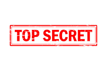 TOP SECRET - Red Rubber Stamp with text TOP SECRET
