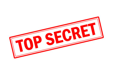 TOP SECRET - Red Rubber Stamp with text TOP SECRET
