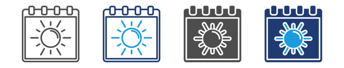 summer icon set multiple style