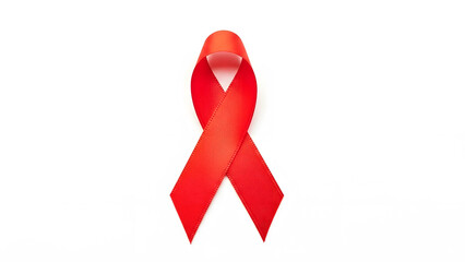 Red awareness ribbon symbolizing support for aids and hiv prevention campaigns