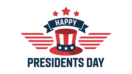 Obraz premium Happy Presidents Day Hat and Wings Graphic stock photo illustrator design