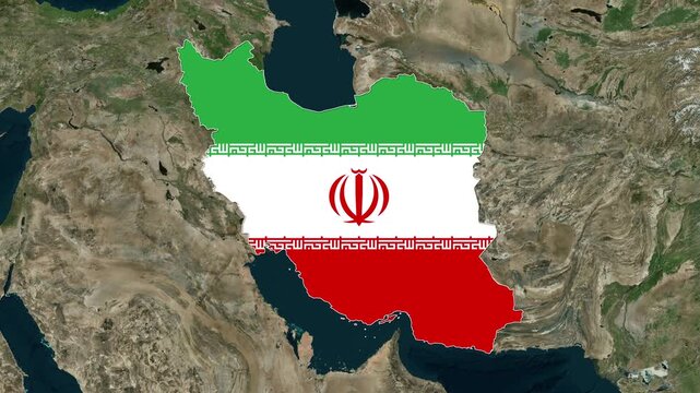Iran Map with flag animation