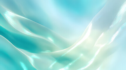 Fototapeta premium Abstract Aqua Flow: An ethereal display of flowing, translucent aqua forms, evoking a sense of calm and fluidity. Capturing the essence of liquid grace, with light creating highlights and shadows.