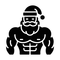 muscular Santa Claus glyph icon
