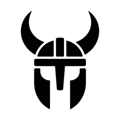 viking horned helmet glyph icon