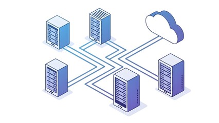 Obraz premium Digital Transformation Cloud Computing Platform