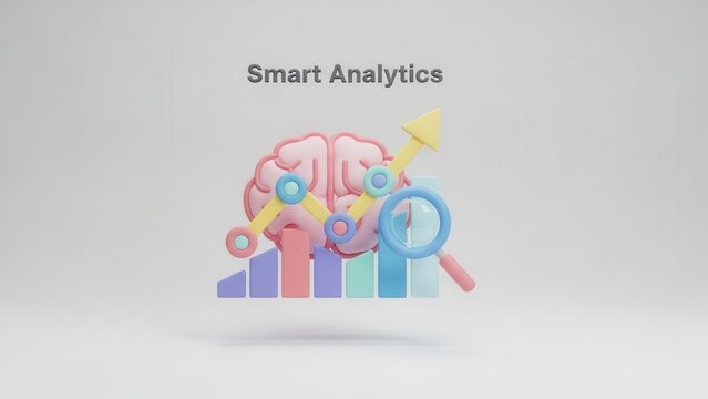 Illustrative visualization of smart analytics and data driven business solutions